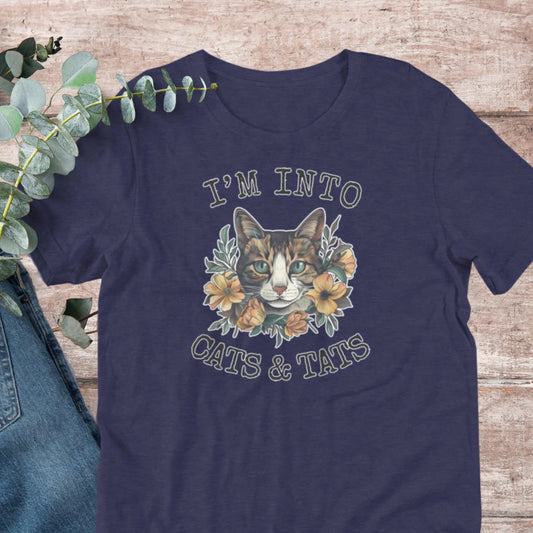 Funny Tattoo Cat Lover Shirt Cats and Tats Artist Gift For Inked Mom Dad | XS–5X Adult Plus Sizes Aphantastic Designs