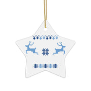 Custom Glossy Ceramic Christmas Ornament: Heart, Star, Snowflake, or Circle