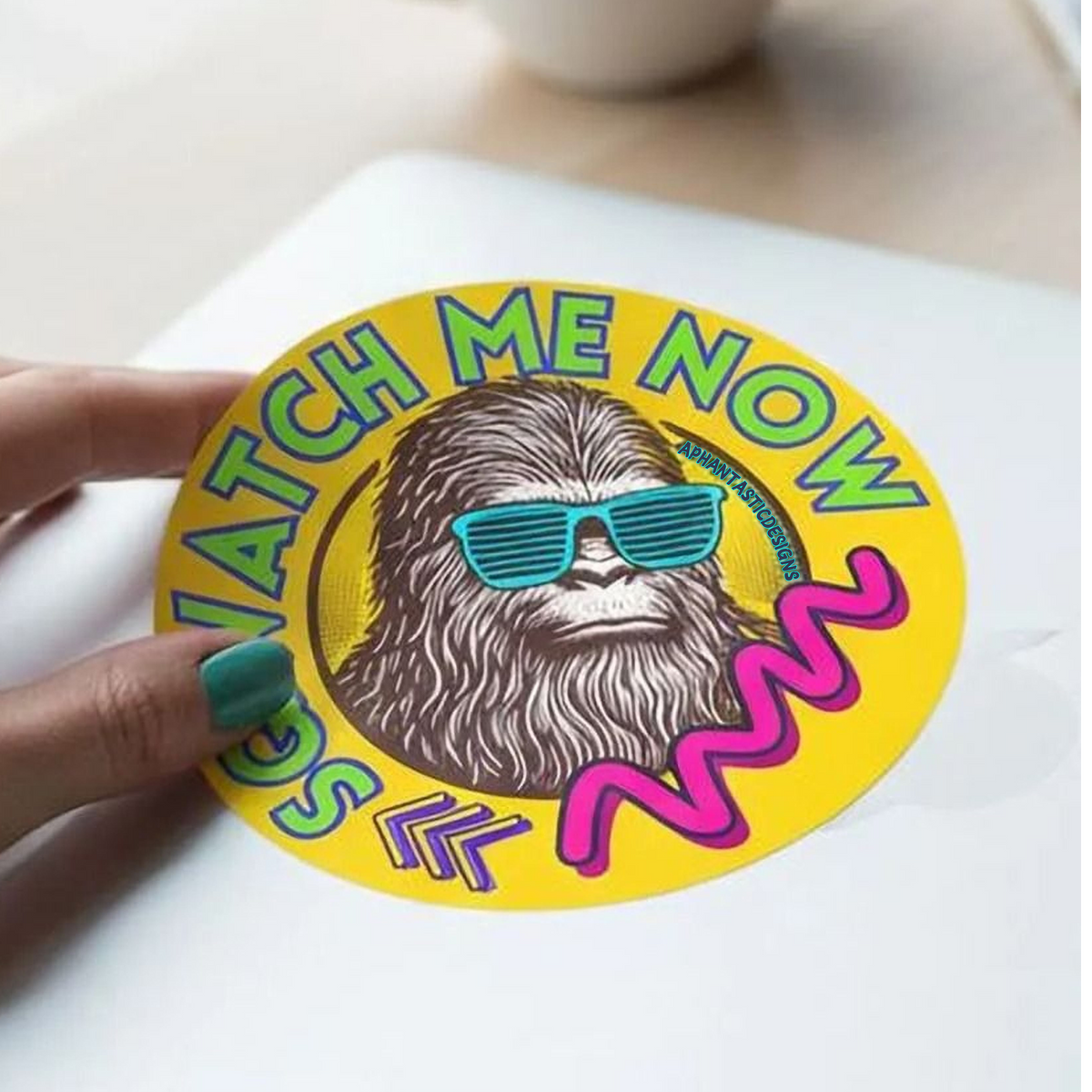Sqwatch Me Now Rad Bigfoot Sasquatch Vinyl Sticker