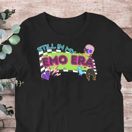 Funny Elder Emo Forever T-Shirt Y2K Scene Never A Phase Music Festival Fit | XS-5X Adult Plus Sizes Aphantastic Designs