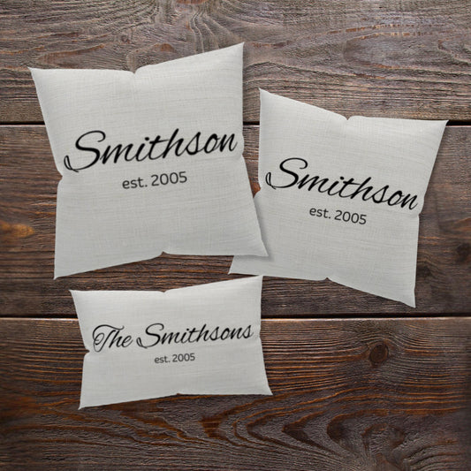 Custom Family Name Throw Pillow: Personalized Design