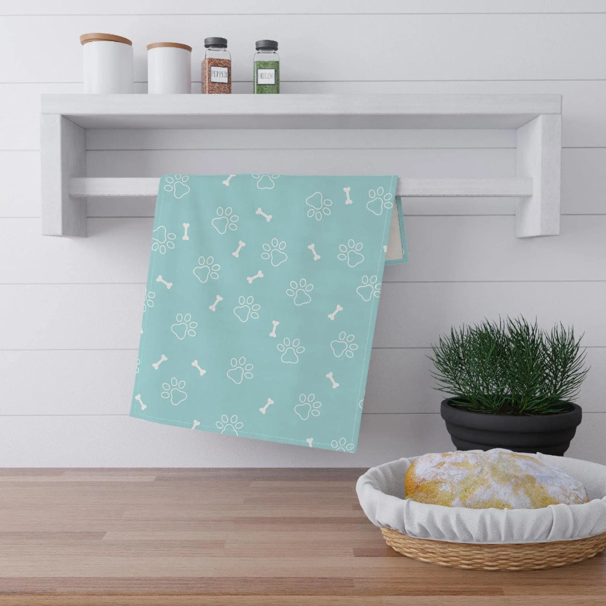 Cute Dog Print Cotton Tea Towel Paw Wipe Host Hostess Housewarming Birthday Gift Aphantastic Designs