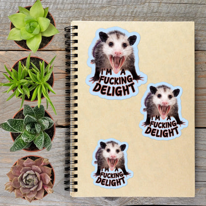 2-6 Inch NSFW I'm A Delight Opossum Vinyl Sticker Aphantastic Designs