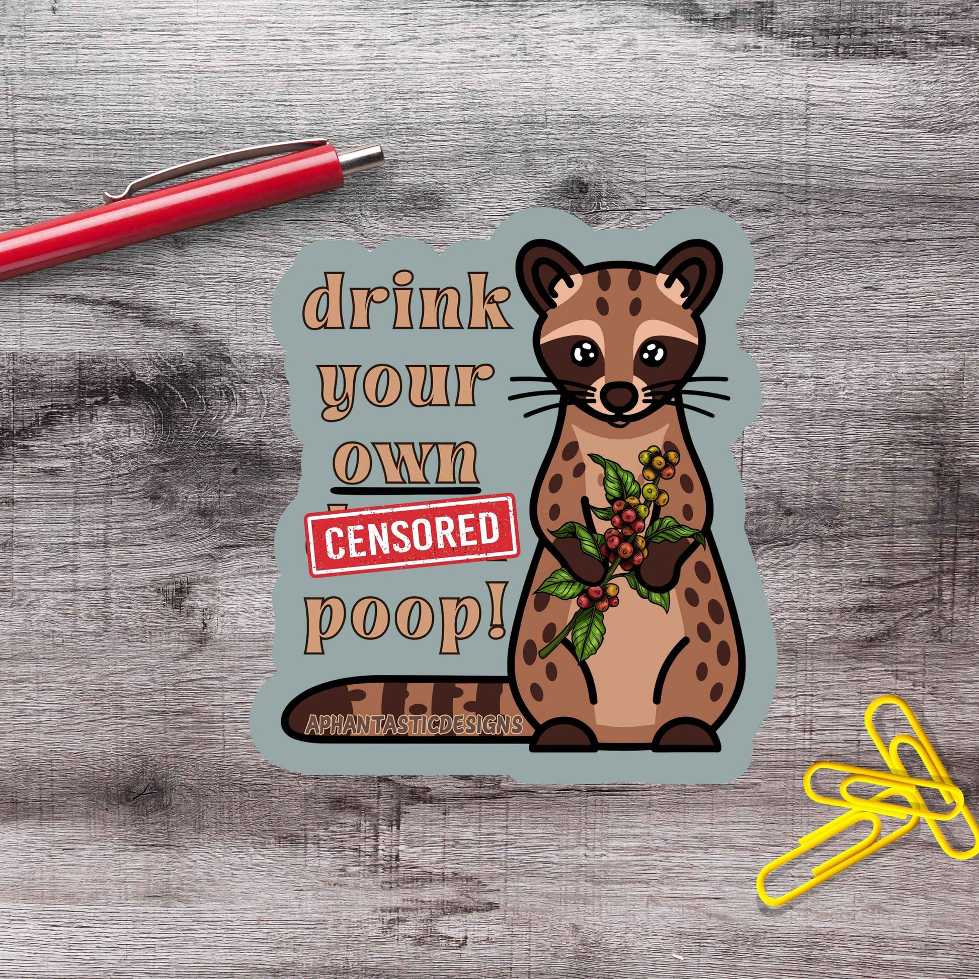 NSFW Kopi Luwak Coffee Vinyl Sticker