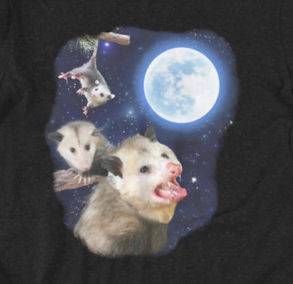 Funny Opossums T-Shirt Vintage Style Wolf Moon Bad Meme Feral Goblin Gift | XS-5XL Adult Plus Sizes Aphantastic Designs