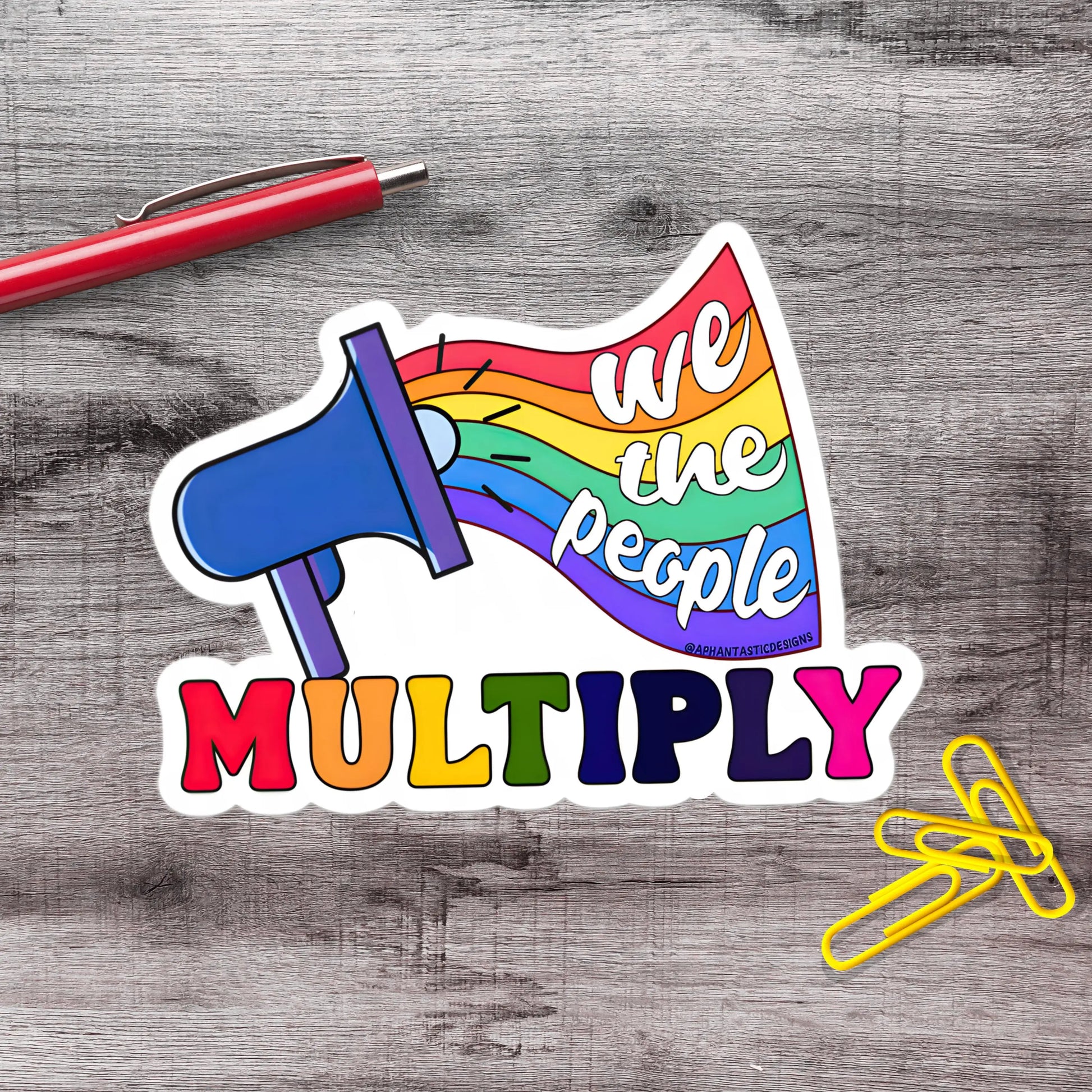 2-6 Inch We The People Multiple LGBTQ Pride Vinyl Sticker Aphantastic Designs