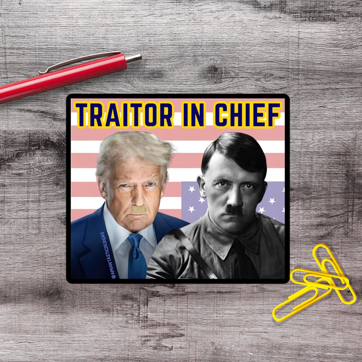 2-6 Inch Traitor In Chief Anti Trump Political Protest Urinal Vinyl Sticker Aphantastic Designs