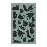 Cute Black Cat Print Cotton Tea Towel Paw Wipe Host Hostess Housewarming Birthday Gift Aphantastic Designs