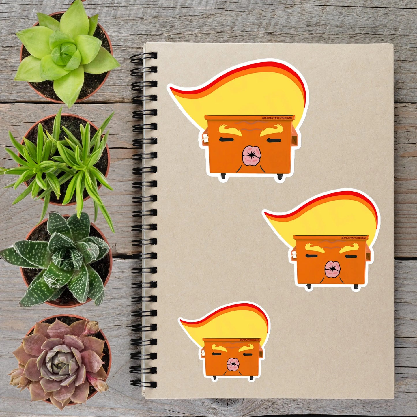 2-6 Inch Anti Trump Orange Dumpster Fire Political Protest Urinal Vinyl Sticker Aphantastic Designs