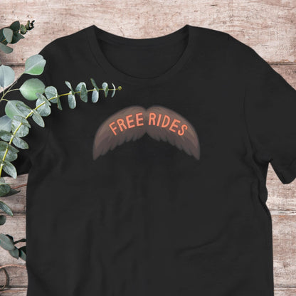Funny Mustache T-Shirt Free Rides Vintage Style Stache Shirt Fathers Day Grandpa Gift Hipster NWW Gift Portland Seattle Vibes Tee XS-5XL Aphantastic Designs