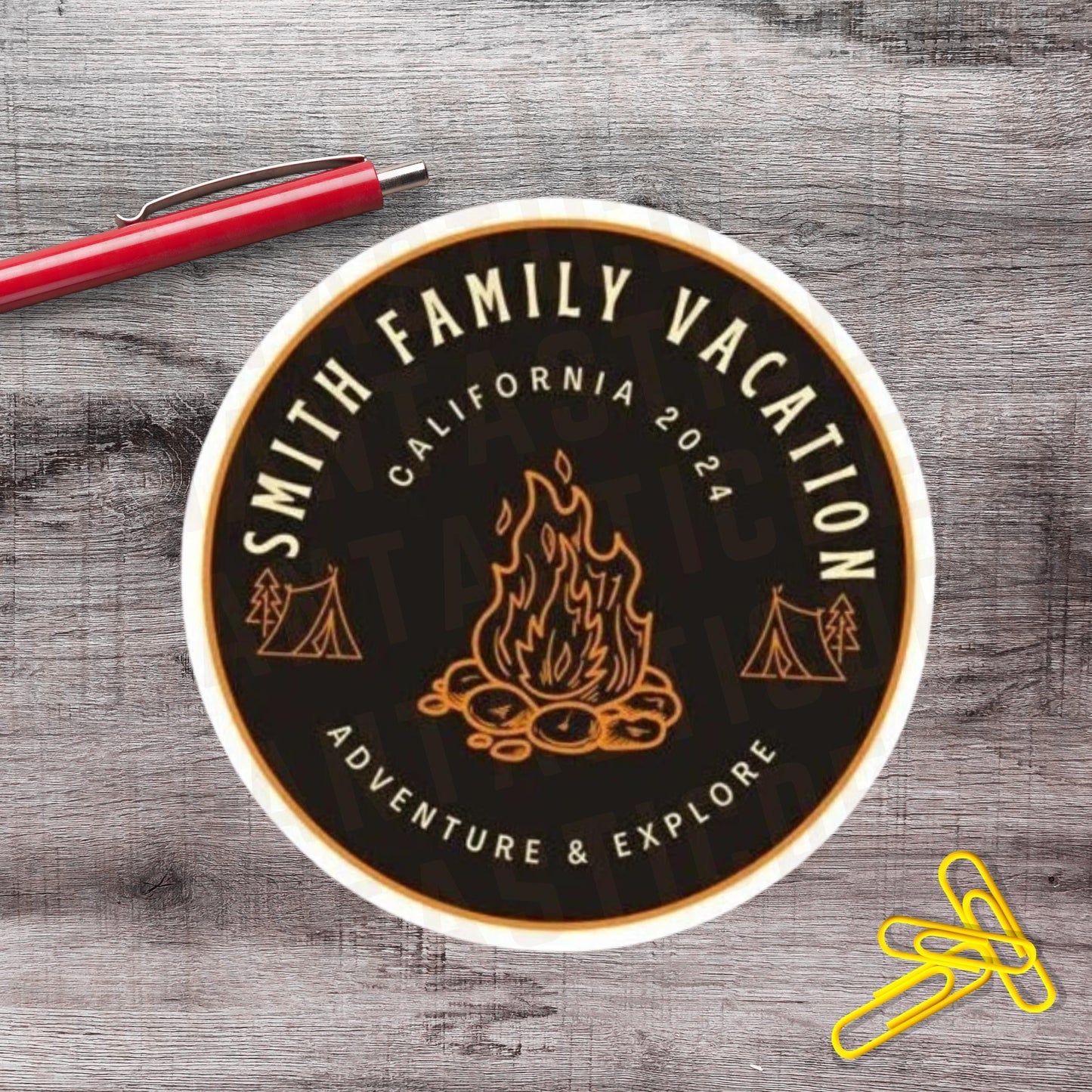 2"-6" Custom Personalized amping Vacation Hiking Summer Camp Decal | Vinyl Sticker |1 -250 Count