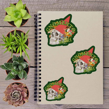 Gnome Momento Mori Skull Vinyl Sticker