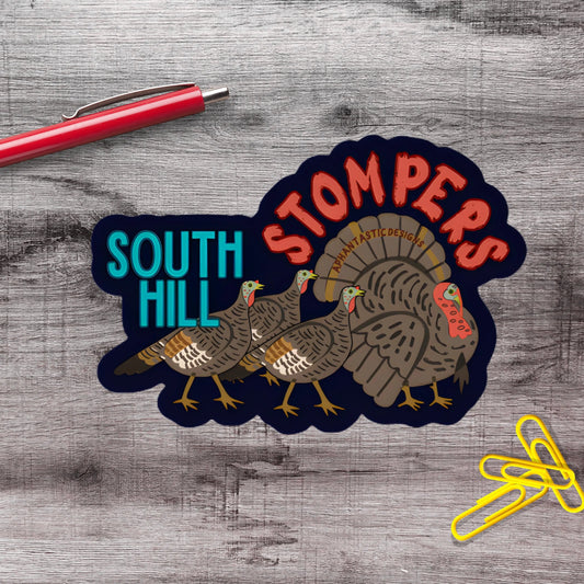 2-6 Inch Spokane South Hill Turkey Stompers Vinyl Sticker Aphantastic Designs