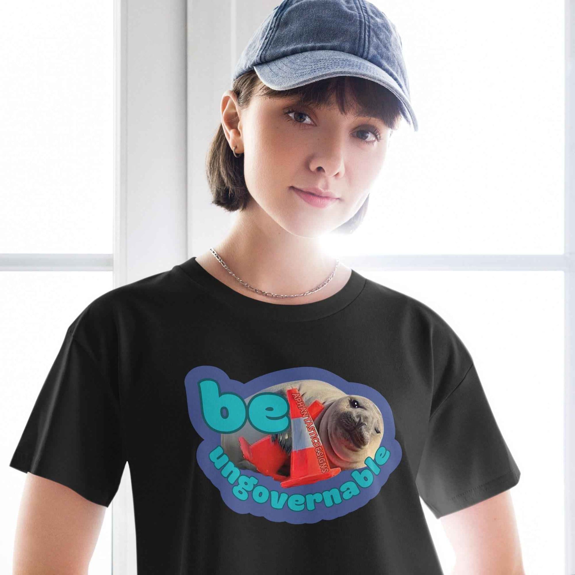 Be Ungovernable Neil The Seal Baby Tee Crop Top