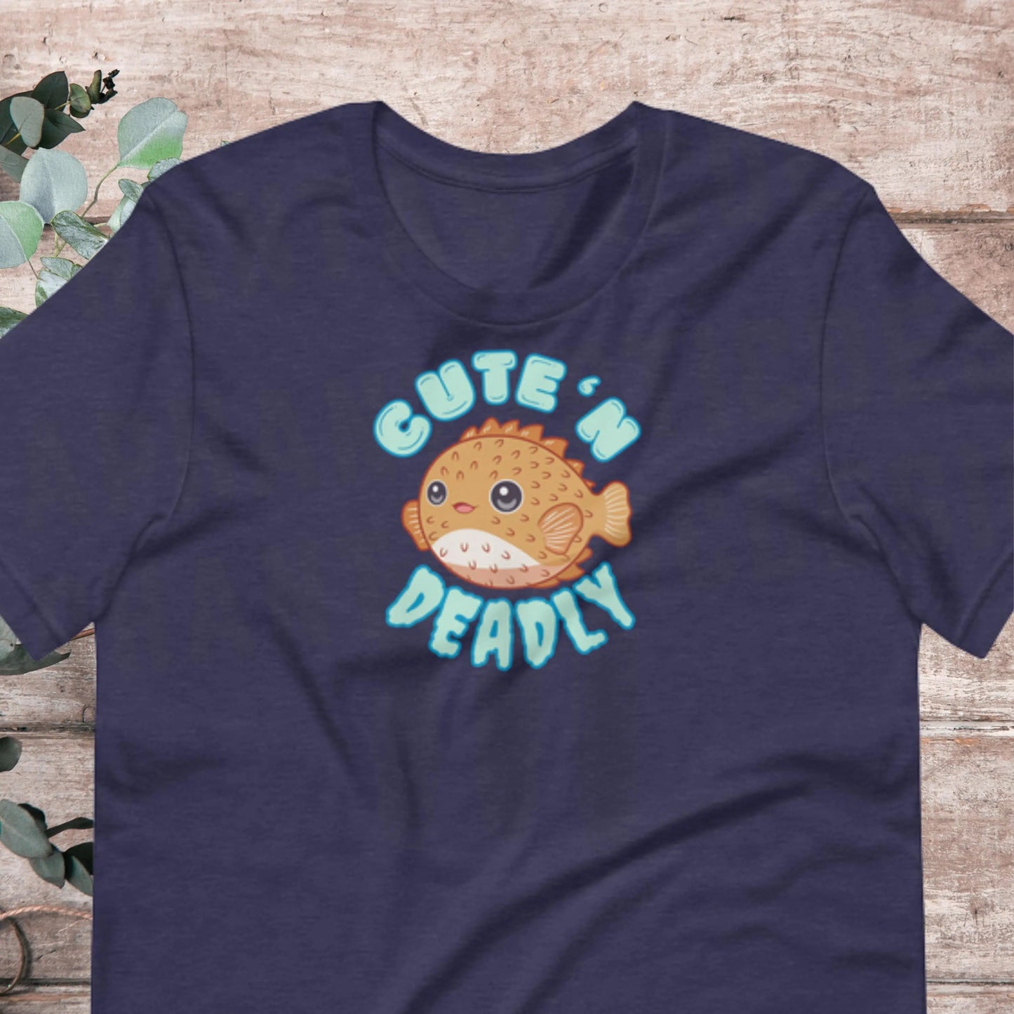 Funny Porcupine Fish T-Shirt: Kawaii Pufferfish Tee Adult Shirt Sizes XS–5X Plus Aphantastic Designs