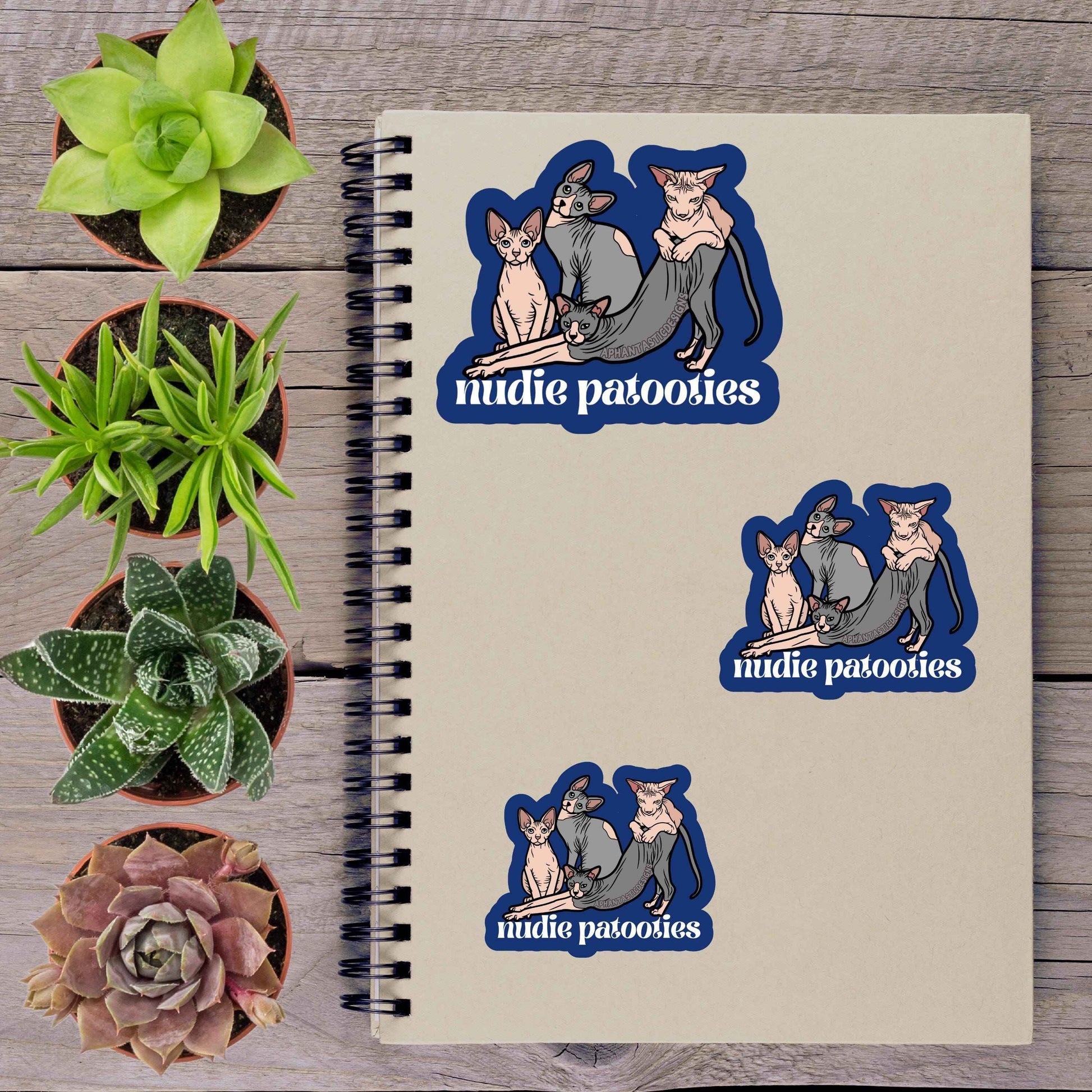 Nudie Patootie Sphynx Cat Vinyl Sticker
