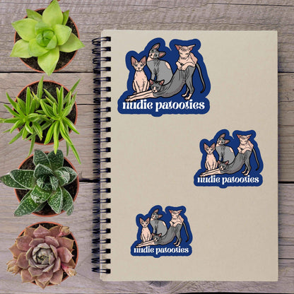 Nudie Patootie Sphynx Cat Vinyl Sticker