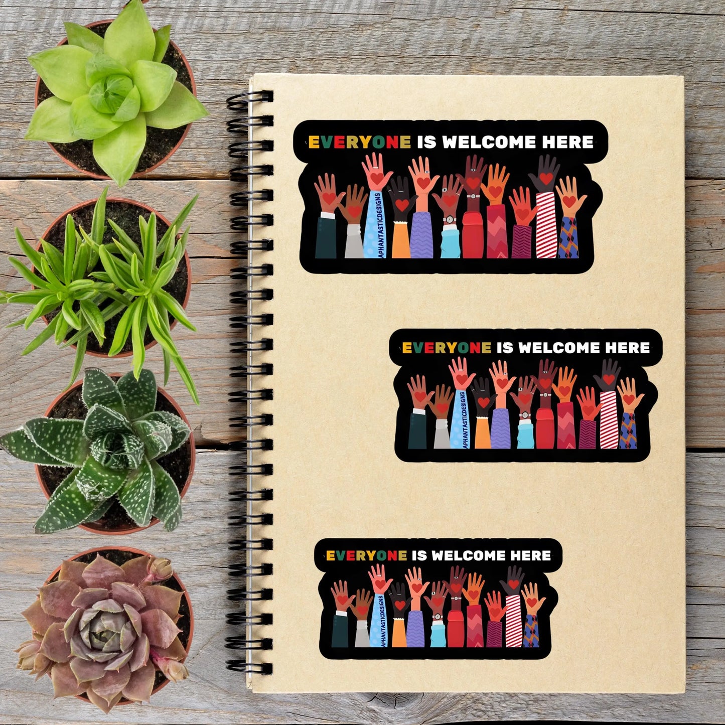 2-6 Inch Everyone Is Welcome Anti Trump Political Protest Vinyl Sticker Aphantastic Designs