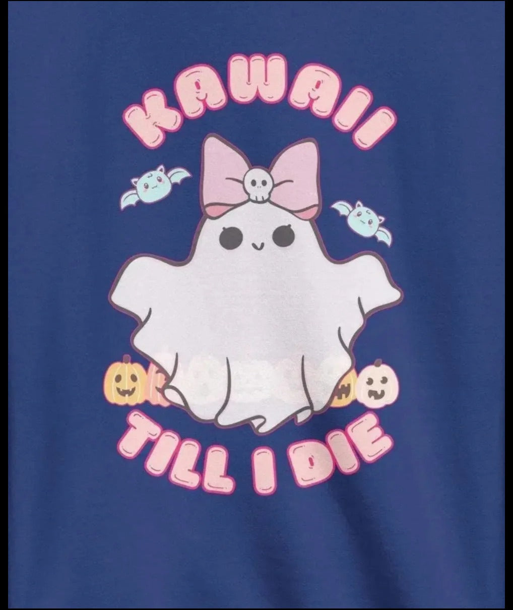 Kawaii Till I Die Ghost Sweatshirt | Adult S–3XL Aphantastic Designs