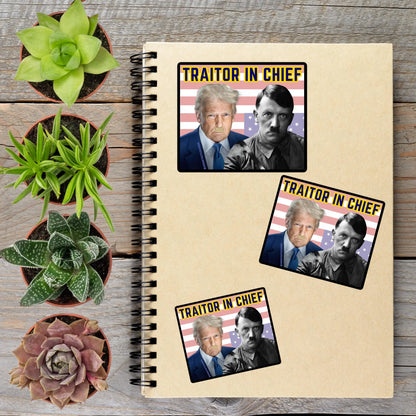 2-6 Inch Traitor In Chief Anti Trump Political Protest Urinal Vinyl Sticker Aphantastic Designs