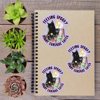 2-6 Inch Feeling Spooky Black Cat Witchy Halloween Vinyl Sticker Aphantastic Designs
