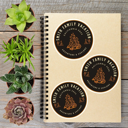 2"-6" Custom Personalized amping Vacation Hiking Summer Camp Decal | Vinyl Sticker |1 -250 Count