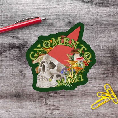 Gnome Momento Mori Skull Vinyl Sticker