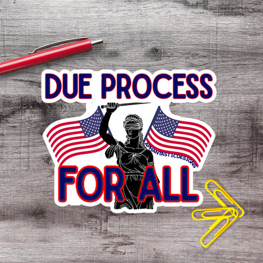 2-6 Inch Due Process For All Anti Trump Political Protest Vinyl Sticker Aphantastic Designs