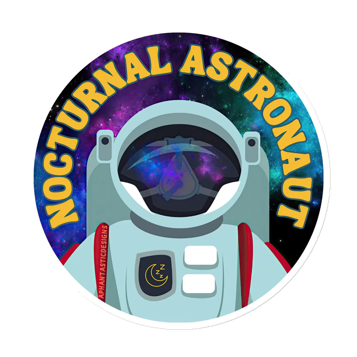 Funny CPAP Nocturnal Astronaut OSA Sleep Apnea Gift available in 3" | 4" | 6" Aphantastic Designs
