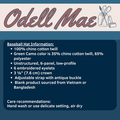 Personalized Custom Embroidered Baseball Hat