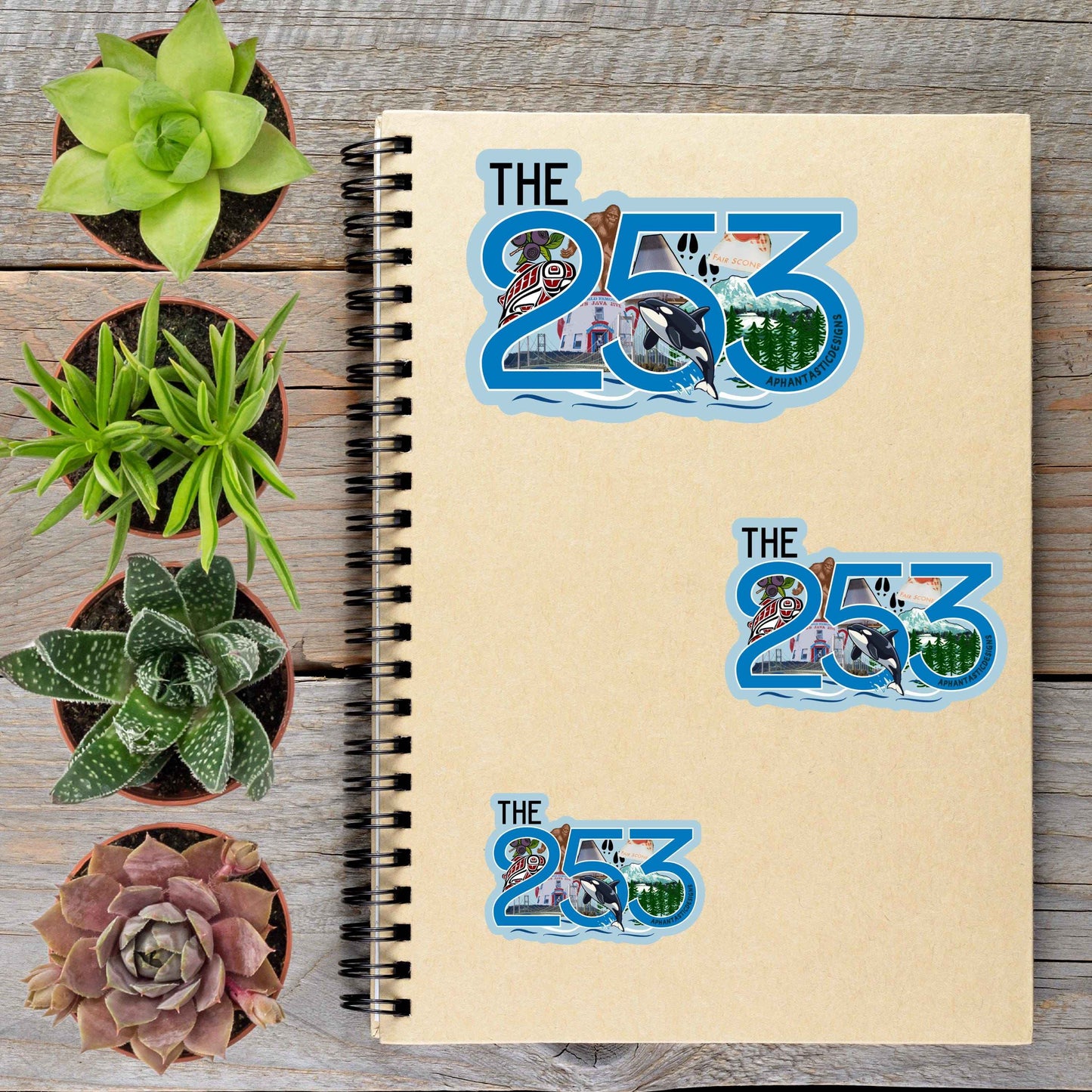 The 253 Tacoma Washington PNW Area Code Vinyl Sticker