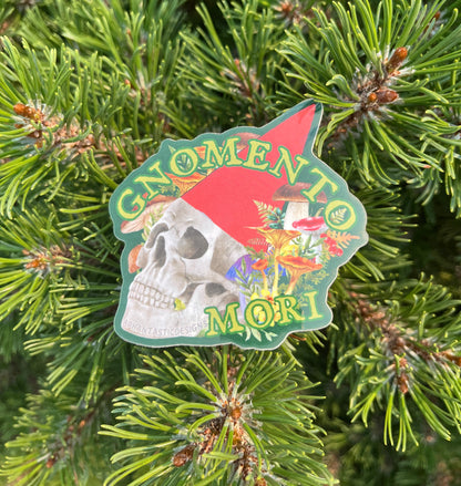 Autocollant en vinyle crâne de gnome Memento Mori