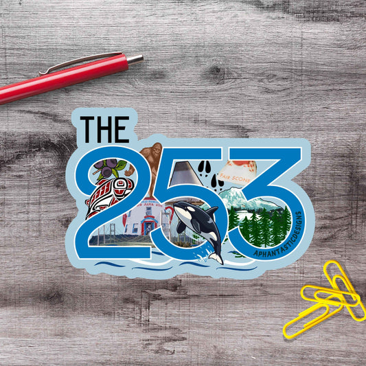 The 253 Tacoma Washington PNW Area Code Vinyl Sticker