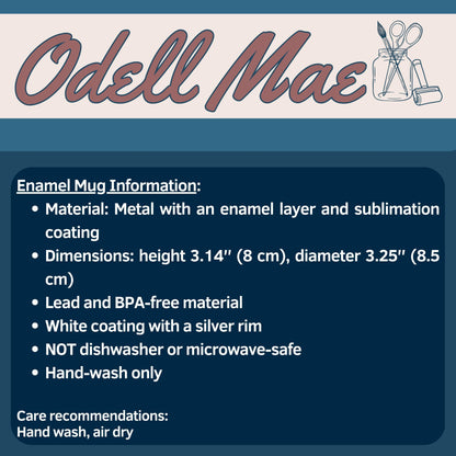 Enamel Papa Bear Camp Mug | Left Hand Friendly & Personalizable