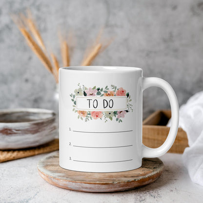 Write In To-Do List Left Handed Coffee Mug: Dishwasher Safe (11, 15, 20 oz)