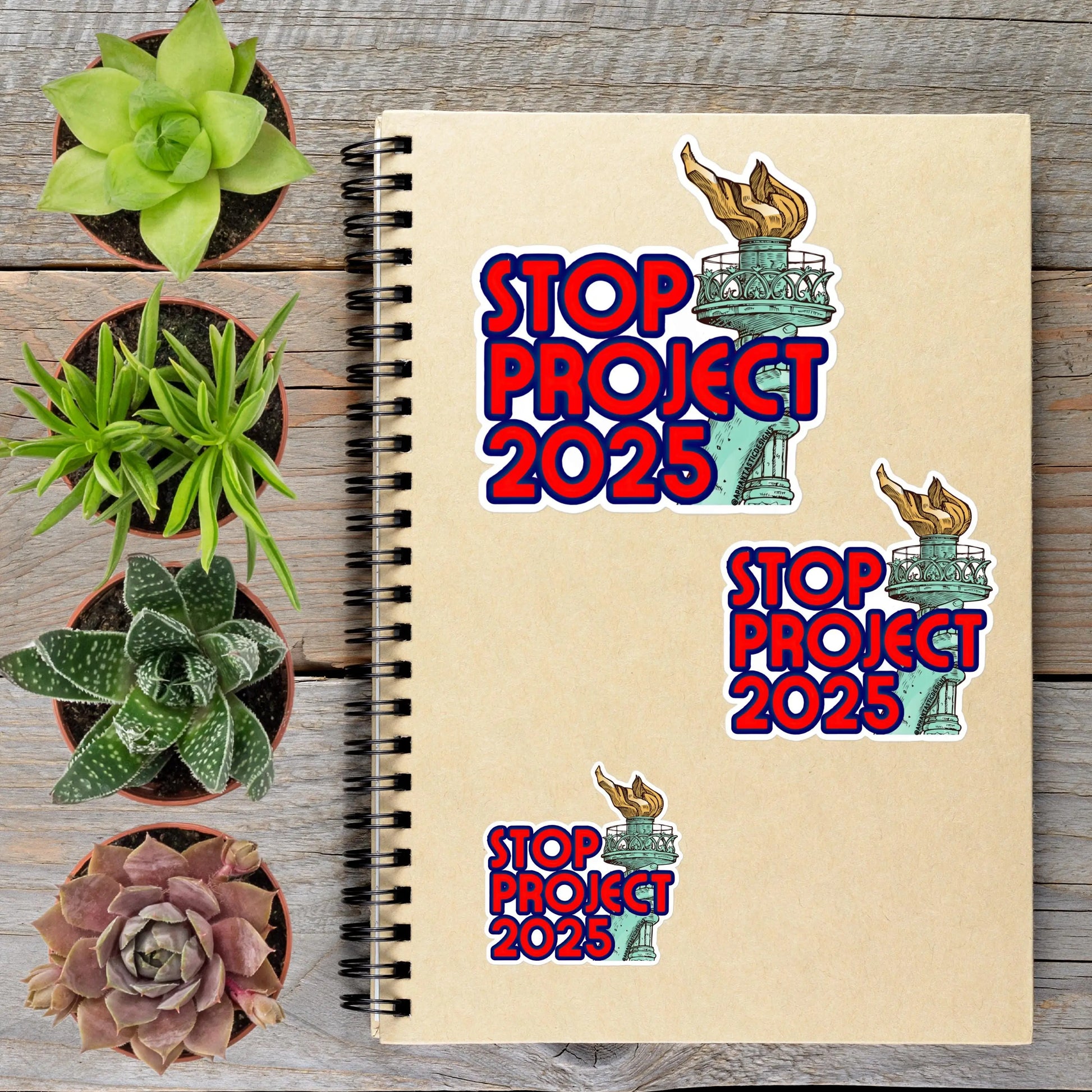 2-6 Inch Stop Project 2025 Anti Trump Political Protest Vinyl Sticker Aphantastic Designs