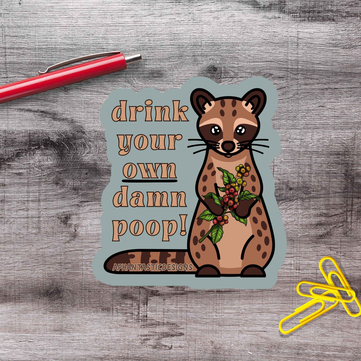 NSFW Kopi Luwak Coffee Vinyl Sticker