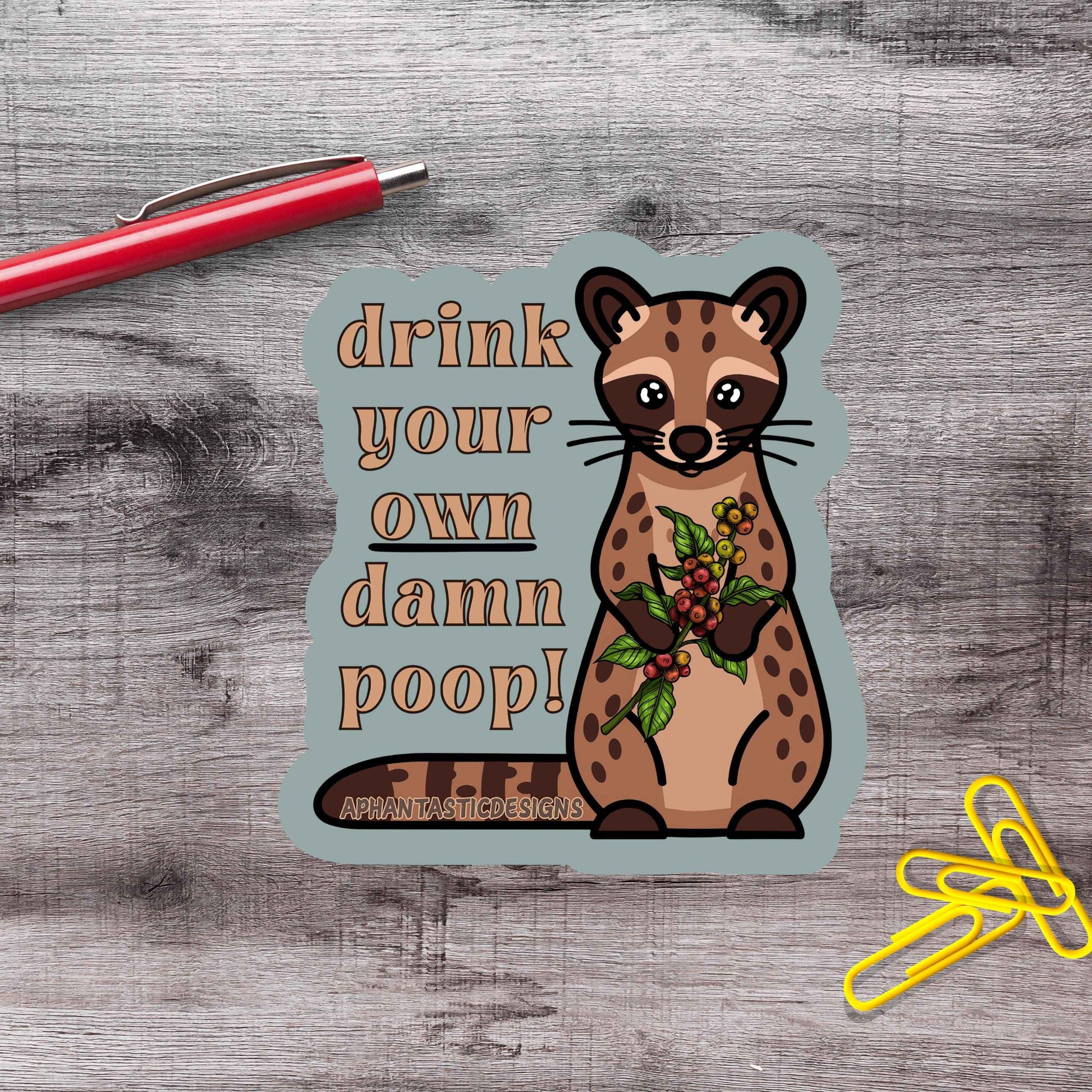 NSFW Kopi Luwak Coffee Vinyl Sticker
