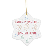 Custom Glossy Ceramic Christmas Ornament: Heart, Star, Snowflake, or Circle