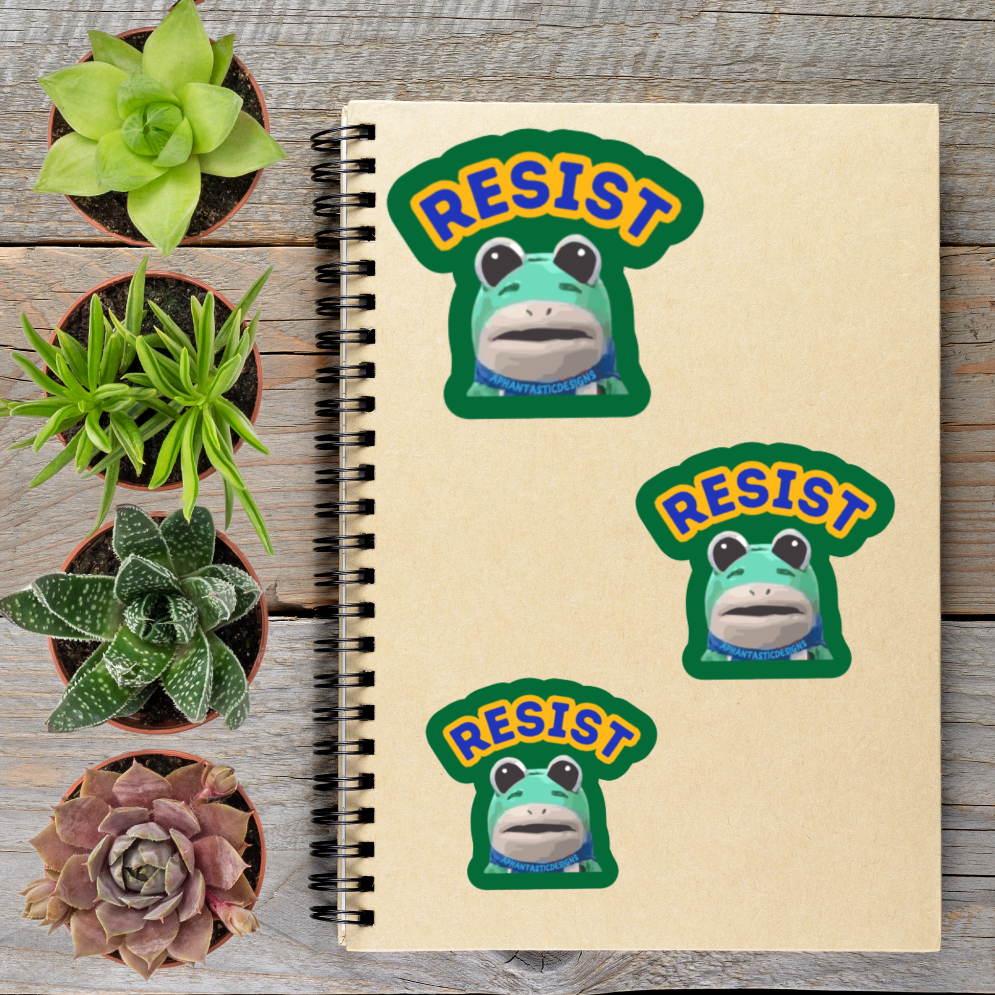 2-6 Inch Resist Portland Frog Anti ICT Trump Political Protest Vinyl Sticker Aphantastic Designs