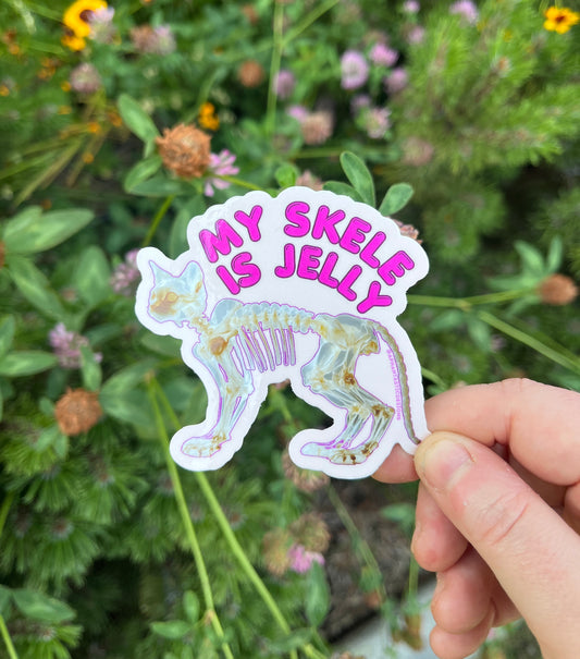 Skele Is Jelly Cat Vinyl Sticker