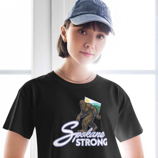 Spokane Strong Wildfire Relief Bigfoot Crop Top Baby Tee