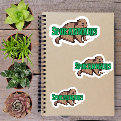 2-6 Inch NSFW Spokane Spokannabis Marmot PNW Stoner Vinyl Sticker Aphantastic Designs
