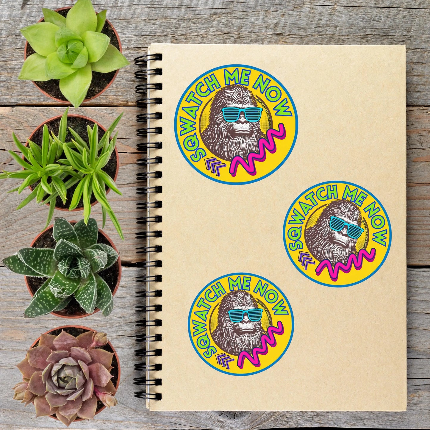 2-6 Inch Rad Bigfoot PNW Sasquatch Vinyl Sticker Aphantastic Designs