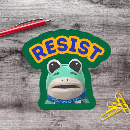 2-6 Inch Resist Portland Frog Anti ICT Trump Political Protest Vinyl Sticker Aphantastic Designs