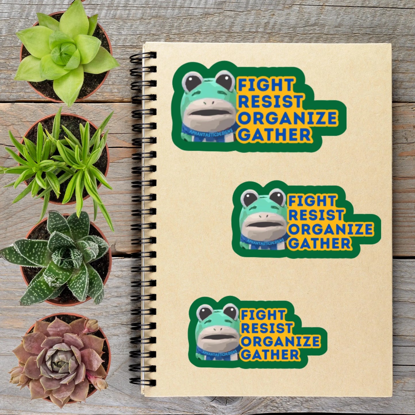 2-6 Inch Portland Frog Resist Anti ICE Trump Political Protest Vinyl Sticker Aphantastic Designs