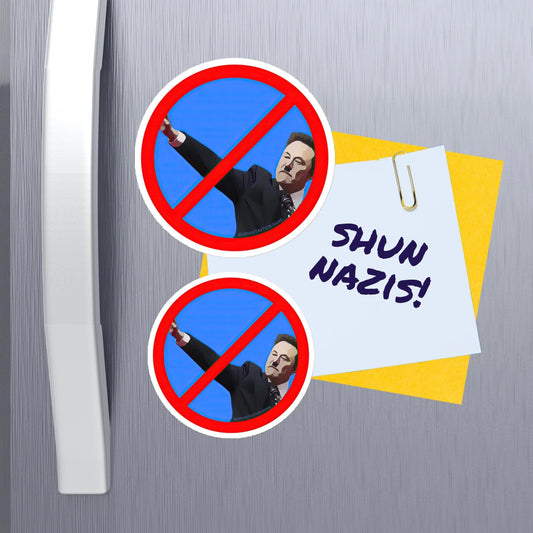 Anti Elon Musk Salute No Billionaires Eat The Rich Protest Magnet available in 3" | 4" | 6" Aphantastic Designs