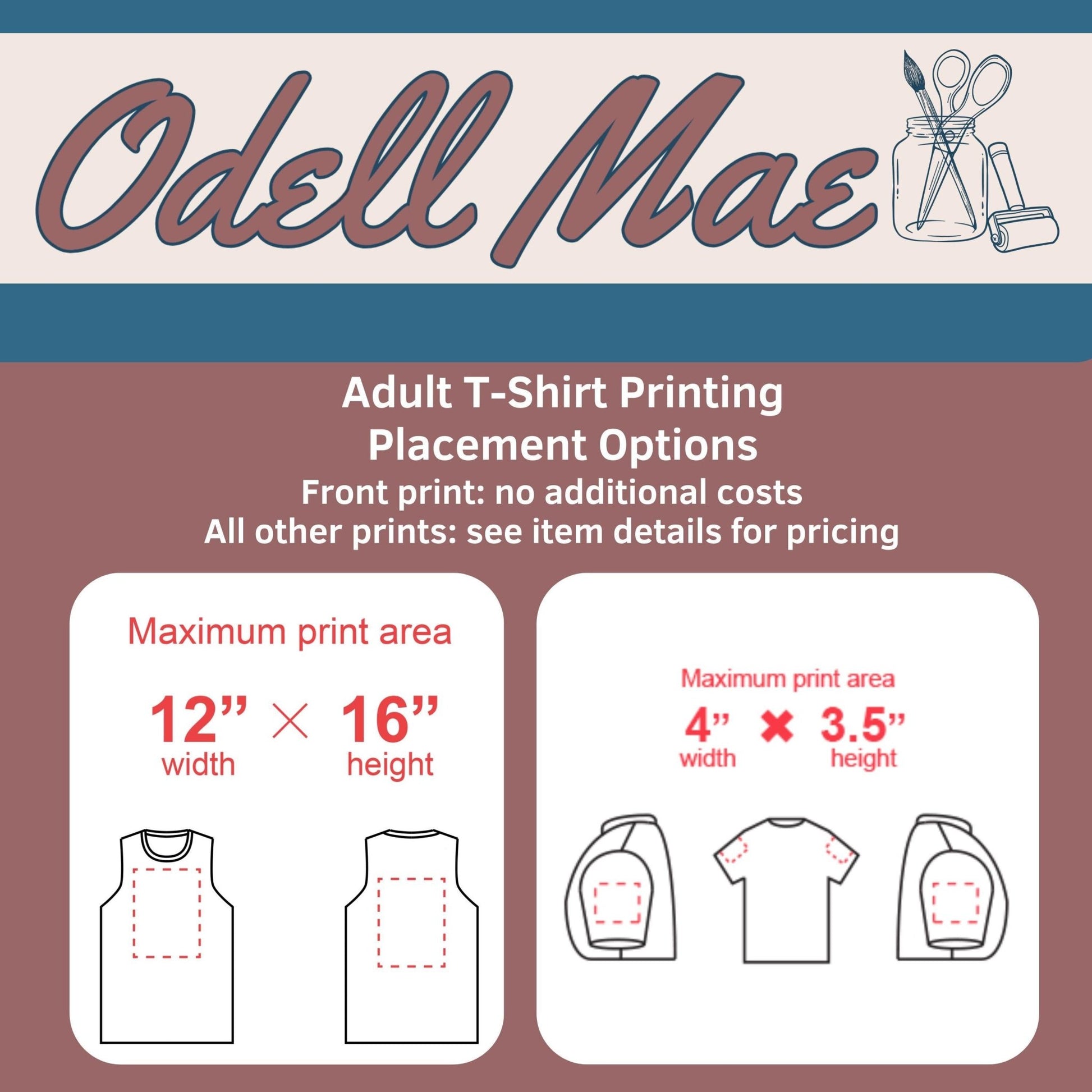 Add - On Back And Sleeve Printing | Adult Toddler Baby Shirts - Aphantastic Designs