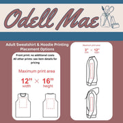 Add-On Back or Sleeve Print for Adult Sweatshirts And Hoodies