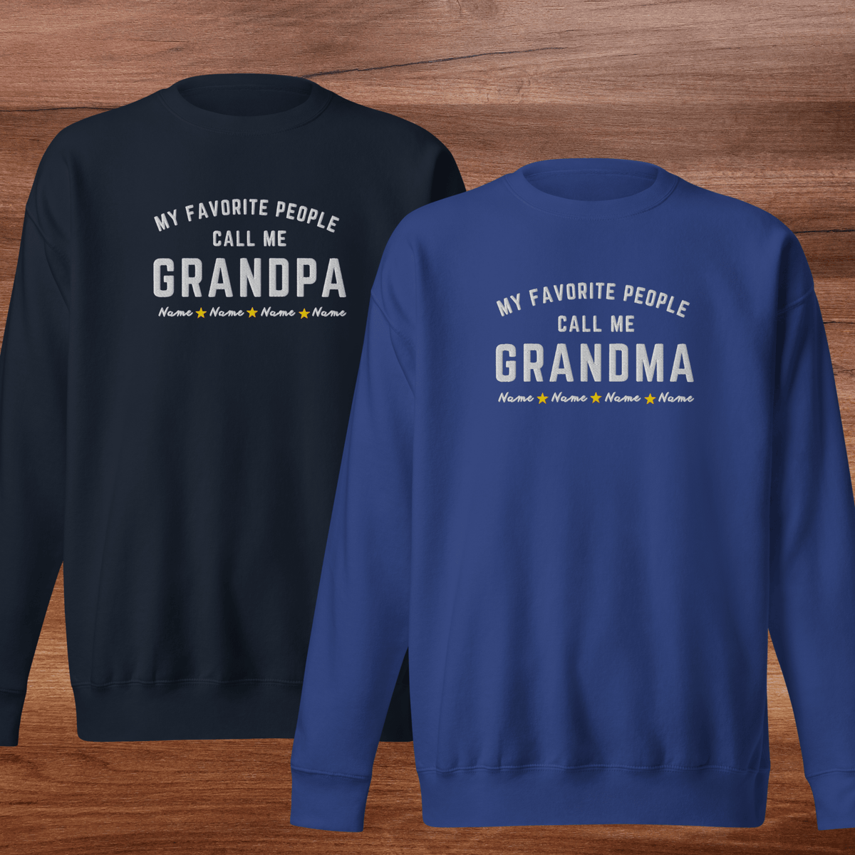 Adult Custom Embroidered My Favorite People Sweatshirt - Aphantastic Designs